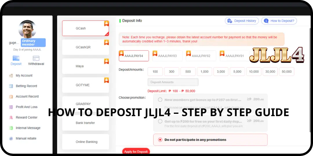 Deposit JLJL4 - How to Deposit via GCash, Maya & USDT - JLJL4 2 How to deposit JLJL4